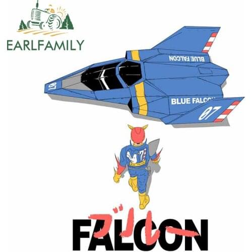 EARLFAMILY 13cm x 11.6cm for The Legendary Blue Falcon Vinyl Car Stickers Window Trunk Decoration Waterproof Decal for VAN SUV