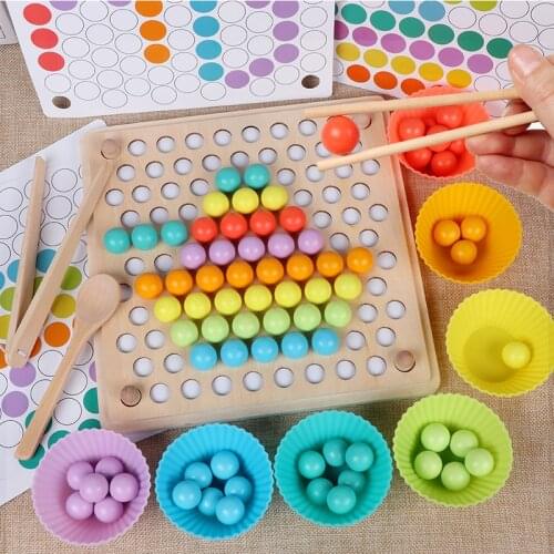 Wooden Beads Game Montessori Educational Early Learn Children Puzzle Preschool Toddler Toys Kids For Children Gifts