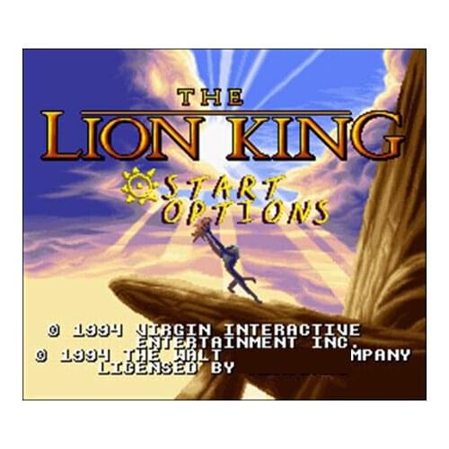 Lion King, 16 bit Big Gray Game Card For USA NTSC Game Player