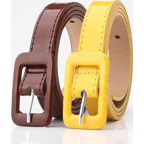 Fashion Candy Color PU Belts Students Decorative Casual Tighten All-Match Lightweight Long Women Solid Waistband