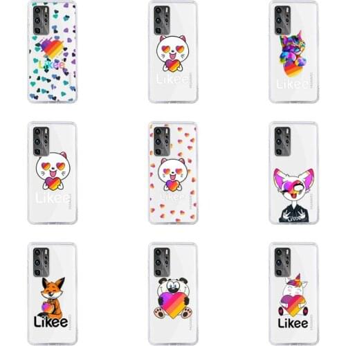 Fashion Likee cat bear love heart art Phone Case For Huawei P40 P30 P20 Mate Honor 10i 30 20 i 10 40 8x 9x Pro Lite Transparent