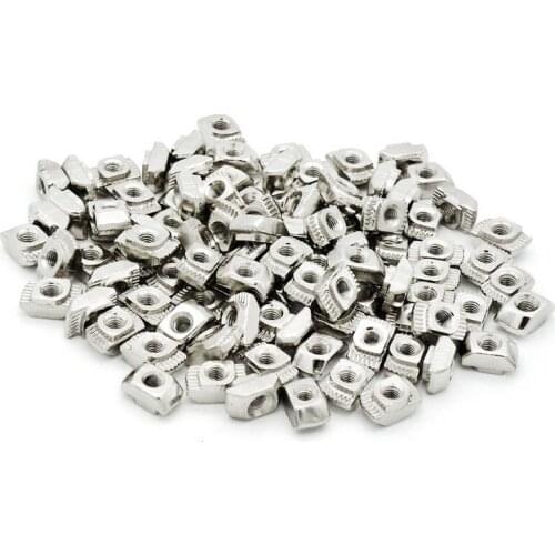 New 100pcs M5x10x6 For 20/30 Series Slot T-nut Sliding T Hammer Drop In Nut