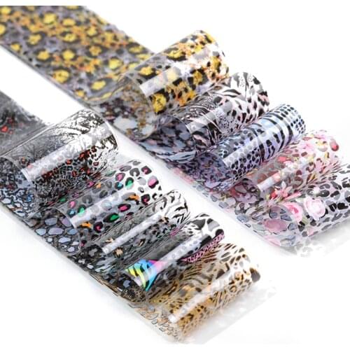 1 roll of 3D leopard nail transfer sticker star animal glue nail envelope sticker 3D decoration tips manicure