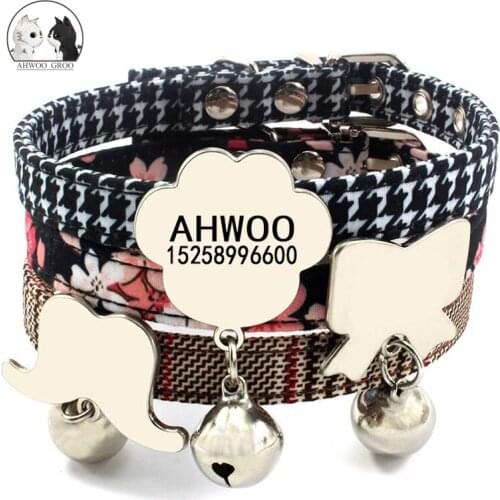 Personalized Dog Collar with Tag Pet Cat Collar Puppy Custom Engraved ID Tag for Small Medium Dog Cat Nameplate Pet Accessories