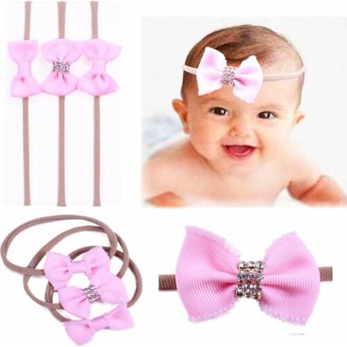 Baby Girl Nylon Headband with bows Newborn Elastic Ring Headband Multi-usage Children Hair Ropes Hair Accessaries