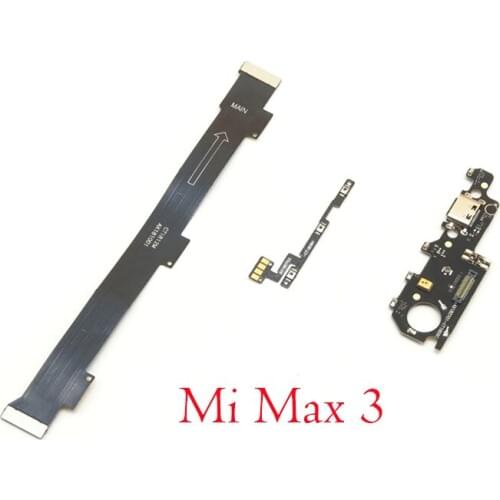 Power Volume main board connector flex USB charging port connector flex cable For Xiaomi Mi Max 3 Mi Max3