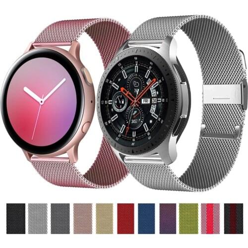 Milanese Strap for Samsung Galaxy Watch 3 45mm 41mm/Active 2 46mm/42mm Gear S3 Frontier 20mm 22mm Bracelet Huawei GT/2/2e Band