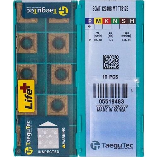 SCMT120408-MT TT8125 Original Taegutac Carbide Inserts Turning Inserts Lathe Tools 10Pcs/Lot