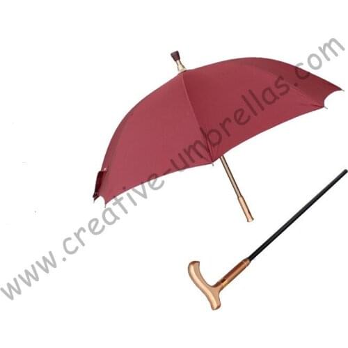 Detachable unbreakable self-defense climbing alloy brass windproof fiberglass anti-skidding adjustable crutch mans umbrellas