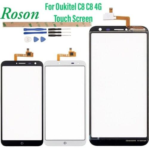 Roson for Oukitel C8 C8 4G Touch Screen 5.5" Perfect Replacement Touch Panel For Oukitel C8 Phone Accessory +Tools +Film