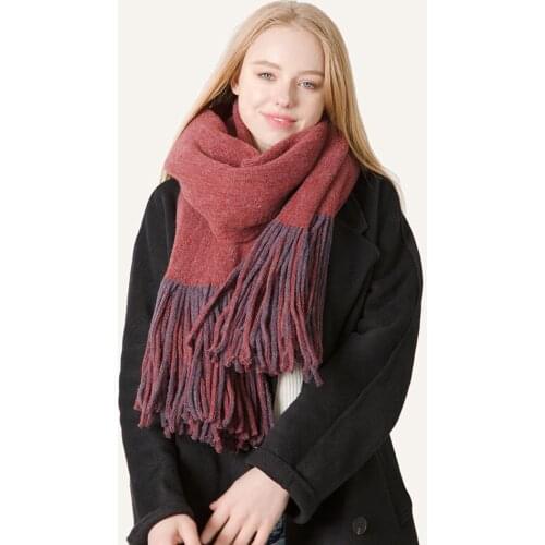 Women Cashmere Solid Knitted Scarf Warm Pashmina Shawls Wraps Casual Couple Winter Men Business Unisex Muffler Soft Shawl Mujer