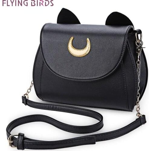 2021 Summer Sailor Moon Ladies Handbag Black Luna Cat Shape Chain Shoulder Bag PU Leather Women Messenger Crossbody Small Bag