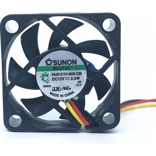 SUNON Maglev 4010 40mm 40x40x10mm Cooling Fan 4CM HA40101V4-0000-c99 DC12V 0.8W For 3D Printer North Bridge Chip Fan 3pin