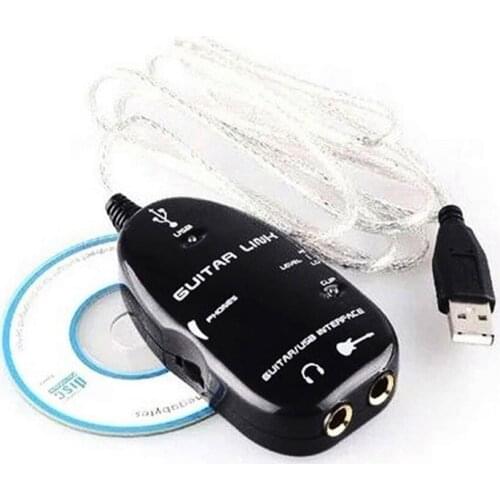 USB Guitar Sound w/ 3.5mm Jack Guitar to USB Link Cable for PC/Mac Recording USB Guitar Sound Effect Connecting Cable