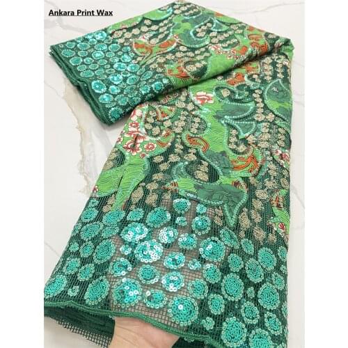 XIYA High Quality Sequins Lace Fabrics 2021 Latest African Ankara Wax Lace Fabric for Bridal Lace Nigerian Net Lace Fabric 4149B