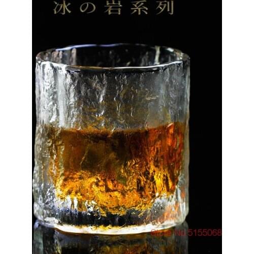 Japanese Glacier Old Fashioned Glass Whiskey Cup Crystal Frost Design Scotch Whisky Tumblers Thick Heavy Rock Wineglass Beer Mug