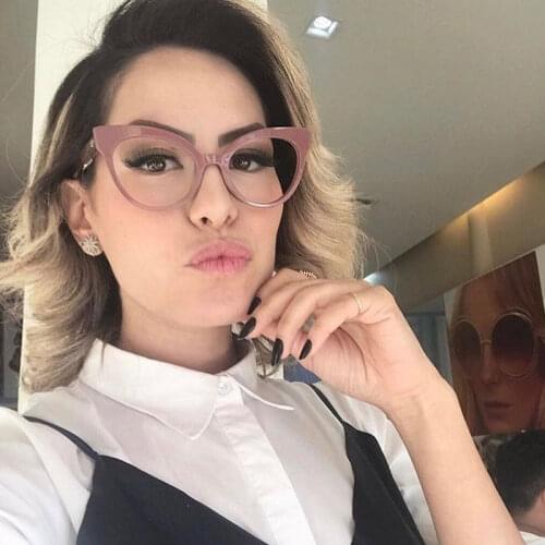 NEW Europe designer women Reading glasses Cat eye shaped Optical glasses Rivets leg High Quality glasses frames Clear lens N265