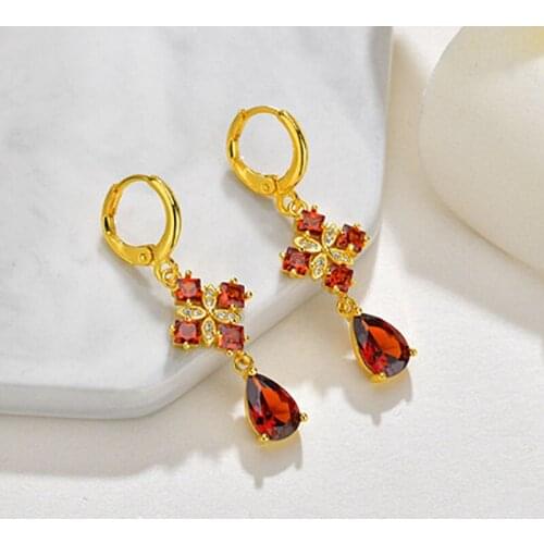 Luxury crystal earrings rhinestones drop earrings for women waterdrop earrings green color statement dangle earrings for wedding