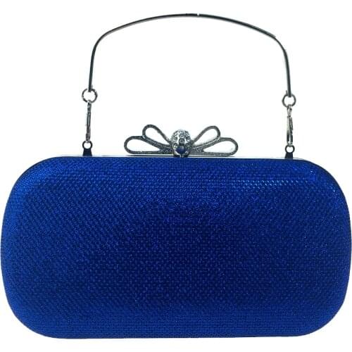 DAIWEI Women Bags leatherette Evening Bag Bow(s) Crystal Detailing for Wedding Event/Party Royal Blue Purple Red Silver Blac