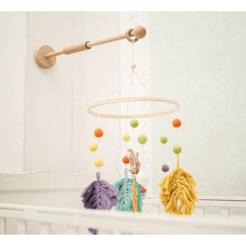 1Set Assembly Bed Bell Bracket Baby Crib Rattles Bracket SetInfant Newborn Baby Toys Wooden Bed Bell Accessories Mobile Bed Bell