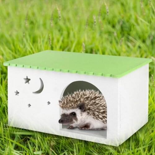 1pcs Hamster House Guinea Pigs Rabbits Nest House Pets Hedgehog Box Cage Green Cabin Small Pet Hamster House
