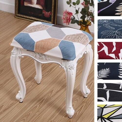 1PC Round/Square Dressing Table Stool Chair Covers Elastic Make Up Seat Chair Slipcover European style Bedroom Living Room