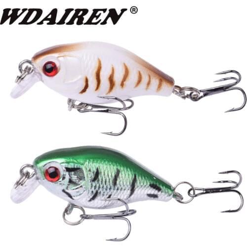 WDAIREN Brand Floating Crank Fishing Lure 4.5cm 4g Pesca Plastic Wobbler Tackle Artificial Hard Bait Treble Hook Bass Crankbaits