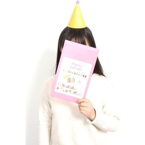 11pcs Cake Birthday Party Cone Hats with Pom Poms