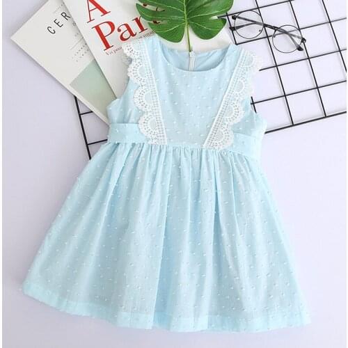 2020 New Summer Girls' Dress Lace Vest Korean Sleeveless Party Princess Dress Childrens Baby Kids Girls Clothing