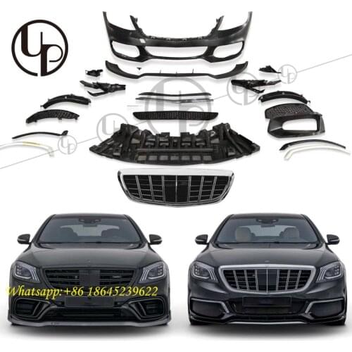 2020y new W222 B900 body kit conversion for s class s63 s65 s550 May upgrade to B900 design front bumper grille diffuser muffler