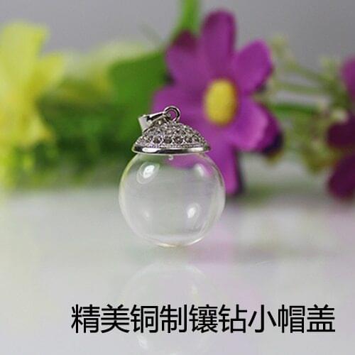 3PCS Glass Ball Pendant Empty Glass Globe Charms Pendants Hollow Glass Dome DIY Glass vial pendant necklace jewelry