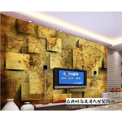3d wallpaper murals custom 3 d map of the world chart TV setting wall decoration wallpaper