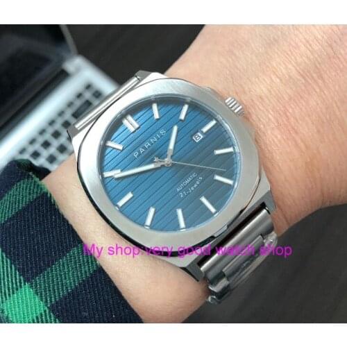 44MM PARNIS Japanese Automatic Self-Wind movement Sapphire Crystal luminous Stainless steel case mens watch PA68-P8