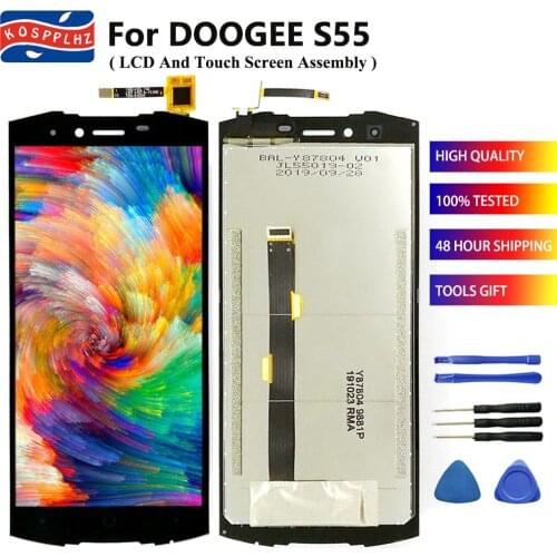 100% Tested For Doogee S55 LCD Display + Touch Screen Sensor Digitizer Assembly Replacement 5.5" For Doogee S 55 Cell Phone+Tool