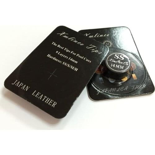 5pc freeshipping Xmlinco 14mm 8 layers black SS Japan leather billiard pool cue tips promotion