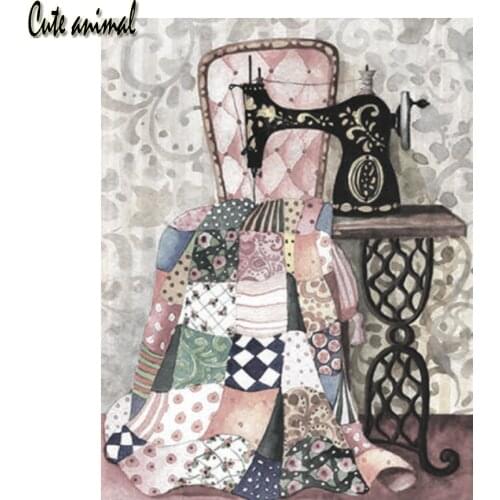 5D Diamond Painting Sewing Machine Full Drill Sqaure Rhinestone Diy Diamond Embroidery Retro art Cross Stitch Kit Home Decor