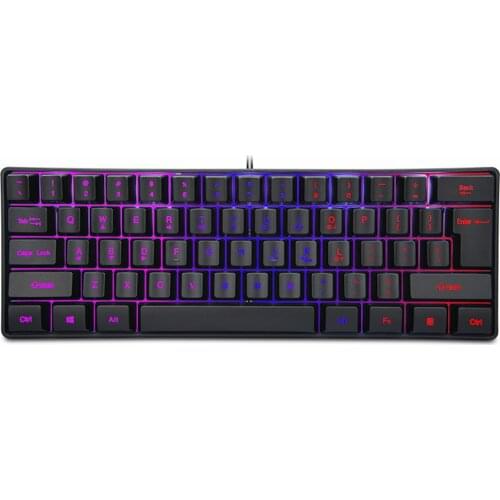 61 Keys Membrane Keyboard Wired 60% RGB Backlit Ergonomic Gaming Office Keyboards For Laptop Notebook Desktop PC Computer Gamer