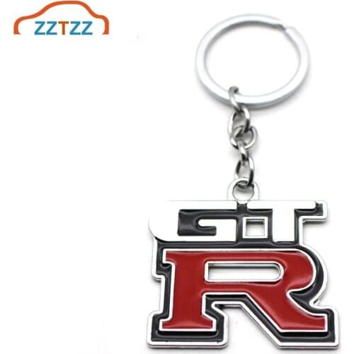 1Pcs Zinc Alloy Grill Key Chain Keychain Metal Chrome Ring For Nissan GTR