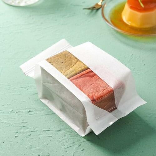 50pcs Baking Toast Self Sealing Toast Packaging Bag Curling Wire Sealing Bread Transparent Window Cotton Paper