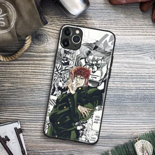 Noriaki Kakyoin JoJos Bizarre Anime Soft TPU Glass Phone Case for IPhone SE 6s 7 8 Plus X Xr Xs 11 12 Mini Pro Max Samsung