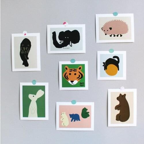 Cutelife INS Nordic Cute Wall Decoration Sticker Bedroom Door Poster Card Wallpaper Stickers Kitchen Kids Room Fridge Sticker