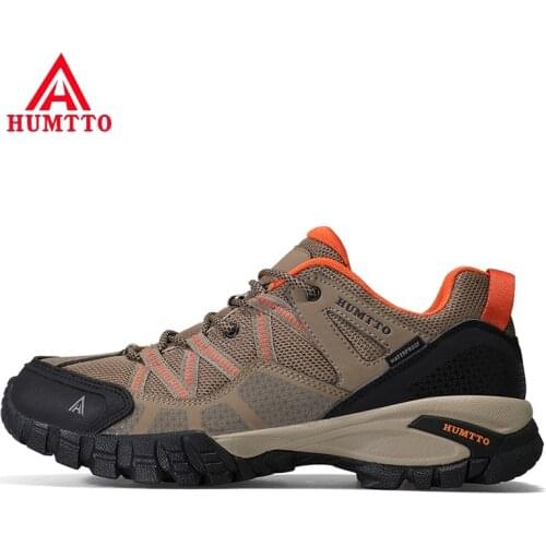HUMTTO Breathable Trekking Shoes Outdoor Hiking Shoes Men Women Mesh Sneakers Leather Hiking Boots Mountaineering Walking Boots