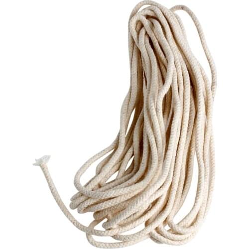 10M (33 ft) Braided Cotton Core Candle Making Wick For Oil Or Kerosene Lamps 4mm