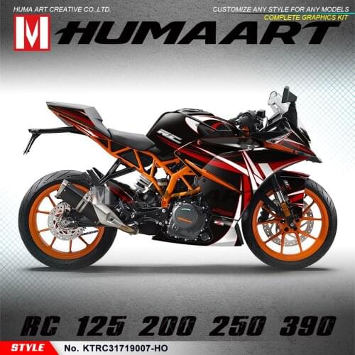HUMAART Graphic Sticker Custom Motorcycle Vinyl Decal Kit for RC 125 200 RC125 RC200 2017 2018 2019 2020, Customizable