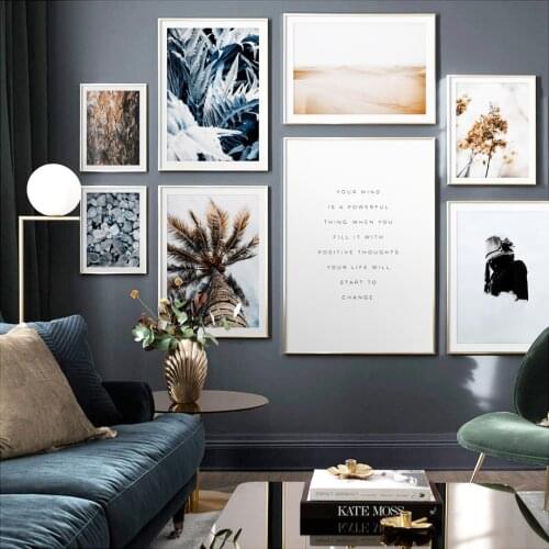 Coconut Tree Plant Leaf Desert Quote Wall Art Canvas Painting Nordic Posters And Prints Wall Pictures For Living Room Home Decor