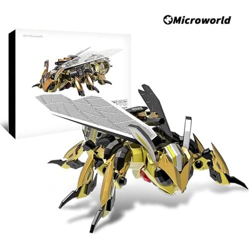 Microworld 3D Metal Puzzle Laser Cut Jigsaw Hornet Diy Kits Mechanical Bumblebee Model For Adult Children Toys Desktop Ornaments