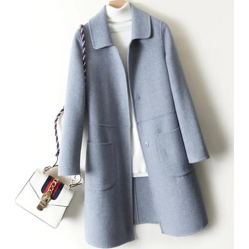 Korean Long Wool Jacket Women 2020 New Autumn Winter Coat Casual Overcoat Streetwear Solid Color Outwear Female Casaco Feminino