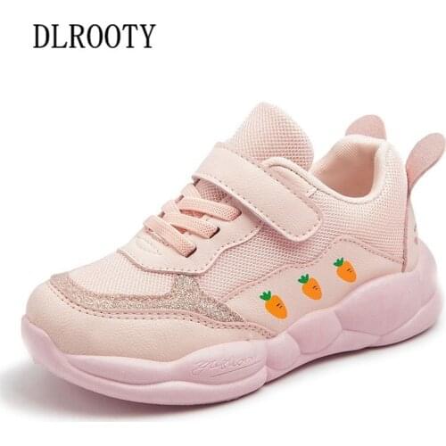 New Sport Children Shoes Kids Boys Girls Sneakers Carrot Summer Autumn Net Mesh Breathable Casual Shoes Hook & Loop Flat Running