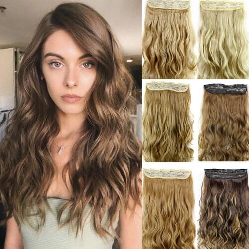 LVHAN Long Wavy Curly Hair Extension 5 Clip High Temperature Synthesis Invisible Seamless Wigs For Women Hair Extension