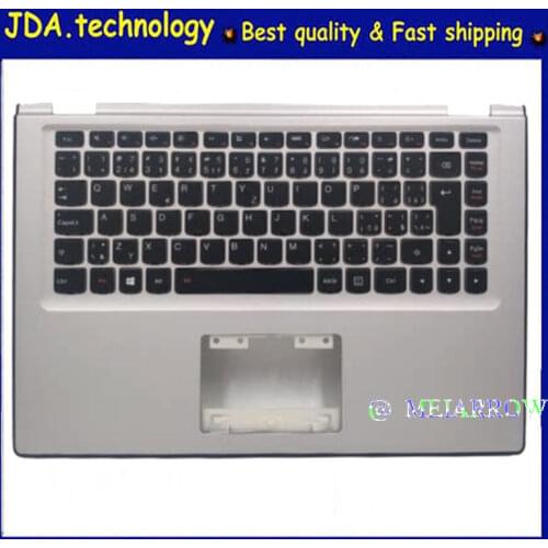 New/Orig for Lenovo IdeaPad Yoga 2 13" Palmrest Yoga2 13 Upper Case UK Keyboard Bezel Cover AP138000600 Silver